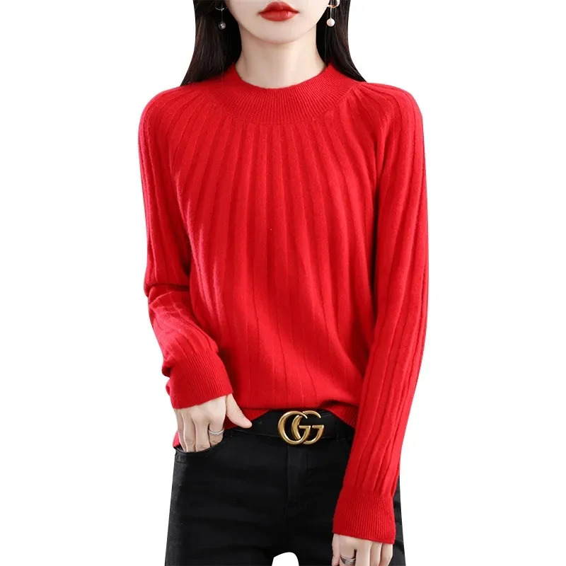 2024 New Autumn Women Pullover Sweater Fashion O-Neck Knitted Female Jumper Long Sleeve Winter Black Soft Elastic Knitwear Tops