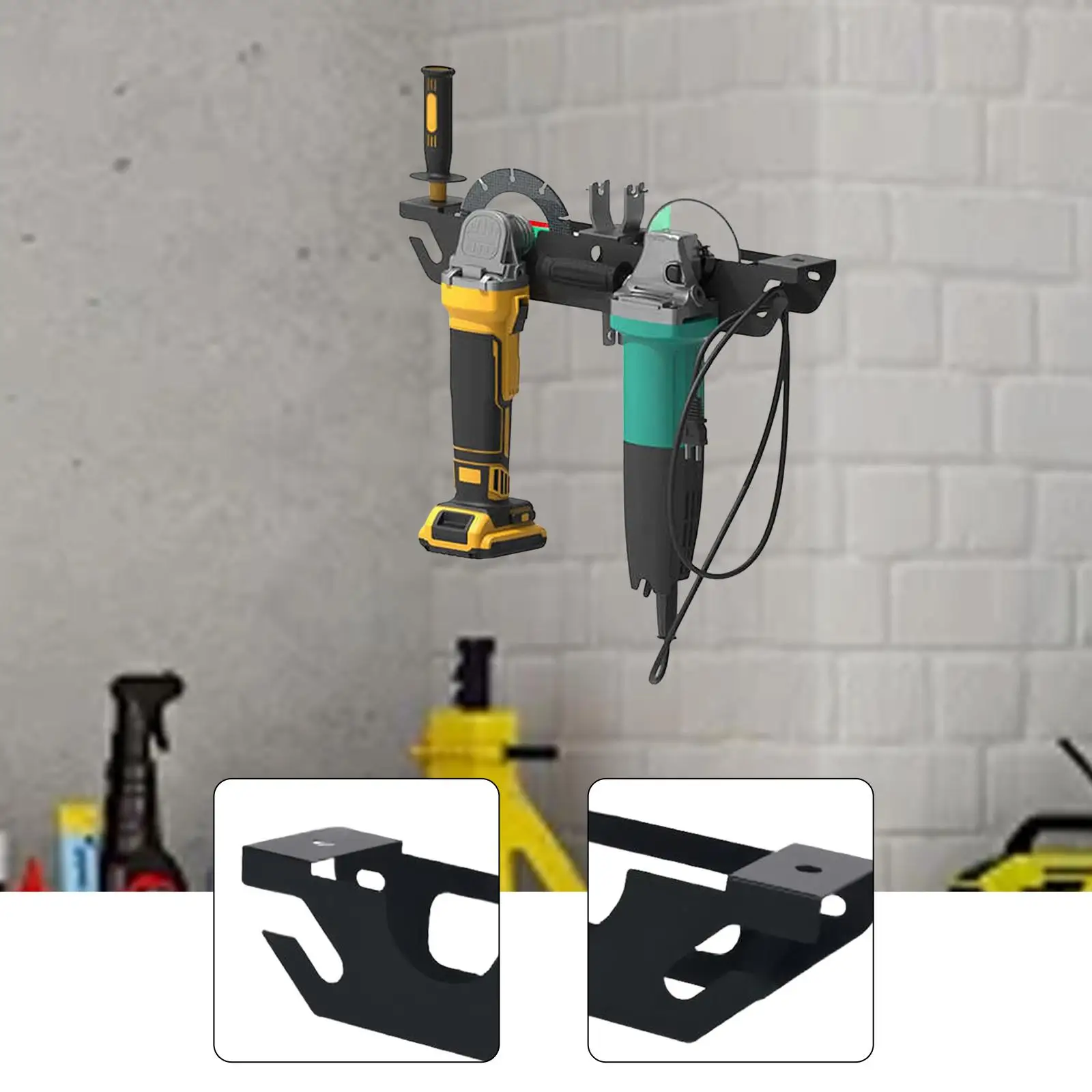 

Angle Grinding Holder Power Tool Holder Multipurpose Metal Organization Wall Mount Organizer Bracket for Workspace Wrenches