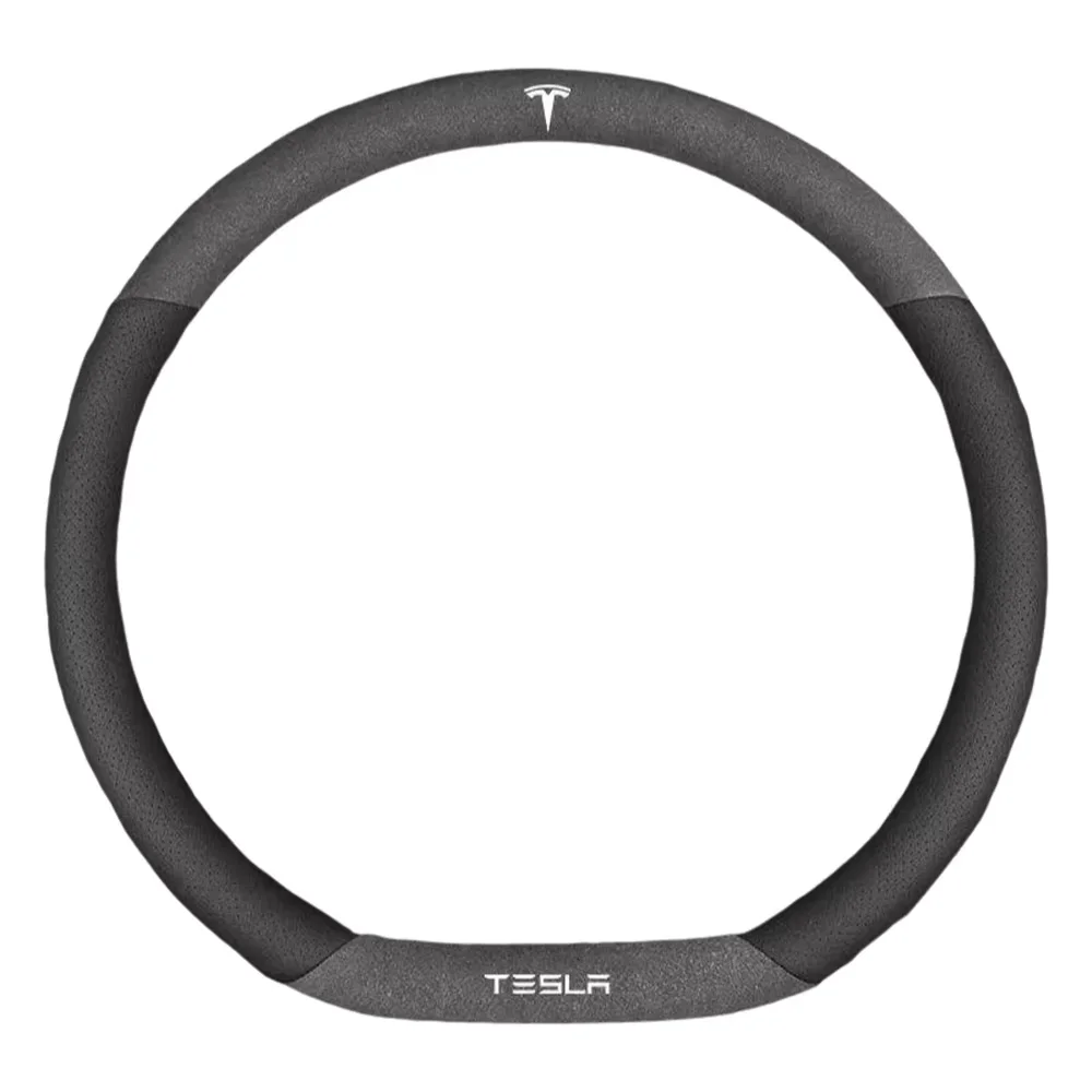

For Tesla Model 3 Model Y S X Roadster Suede Anti-slip Breathable Leather Car Steering Wheel Cover Auto Accessories Summer 2026