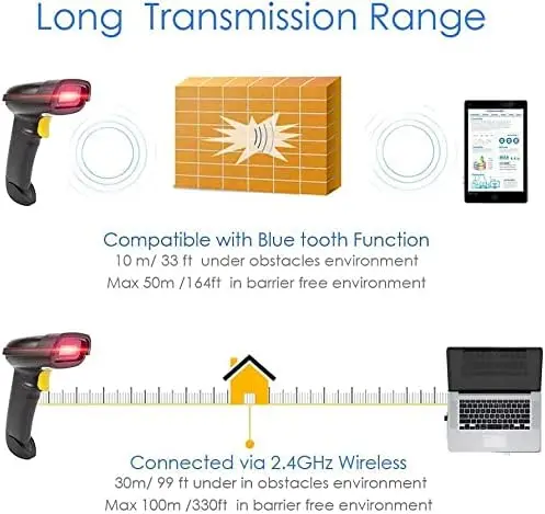 Netum Wireless 2D QR NT-1228BL Barcode Scanner Bluetooth Bar Code Reader 2D Scanner For Mobile Payment