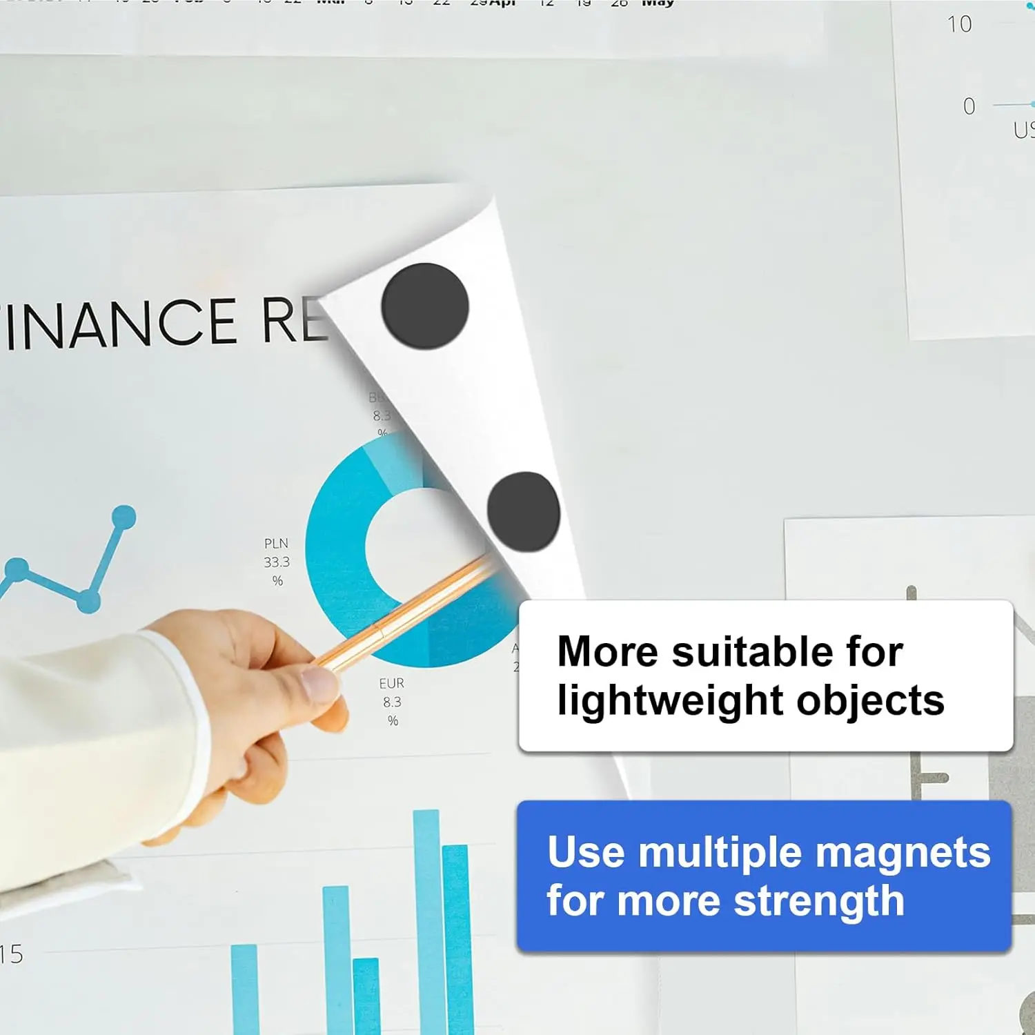 Ímãs adesivos redondos de 120 pacotes, pontos magnéticos flexíveis de 0,8 polegadas com forte suporte de 3M para artesanato DIY e uso em escritórios domésticos.