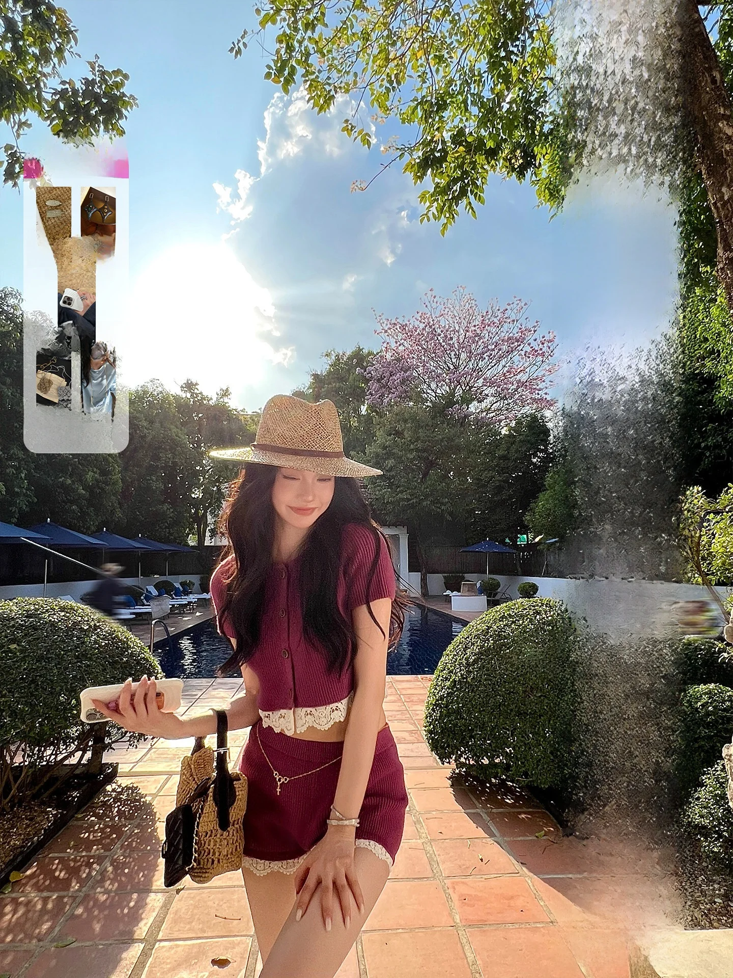 

Женский вязаный кардиган Sweet Spicy Gold Jennifer Ultra Fern Three Seven с коротким рукавом, мягкий, эластичный, с кружевными вставками, в стиле пэчворк, и шорты