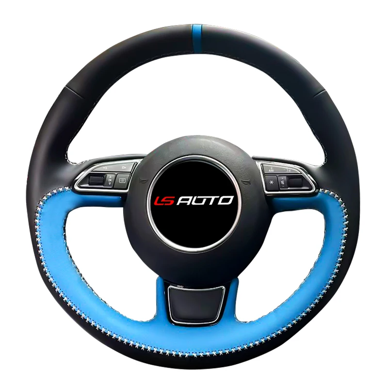 Microfiber Hand Stitched Steering Wheel Cover for Audi A1 8X A3 8V Sportback A4 B8 Avant A5 8T A6 C7 A7 G8 A8 D4 Q3 8U Q5 8R