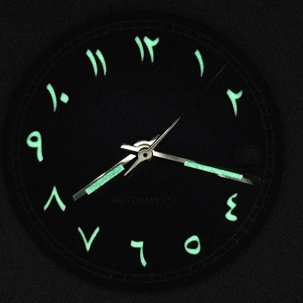 NH35 Case Arab NH35 Dial Green Luminous Dial Sapphire Stainless Steel Case Transparent Case Back for NH35/NH36 Movement NEW DIY