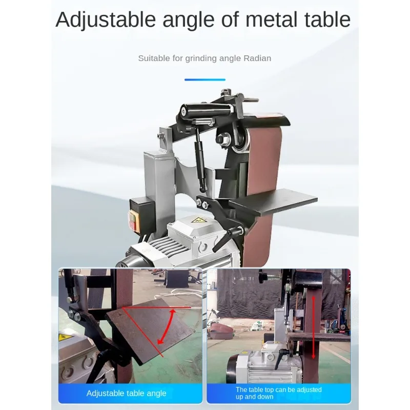 Belt grinding machine, industrial-grade vertical metal speed control, polishing, wire drawing, grinding machine, desktop knife g