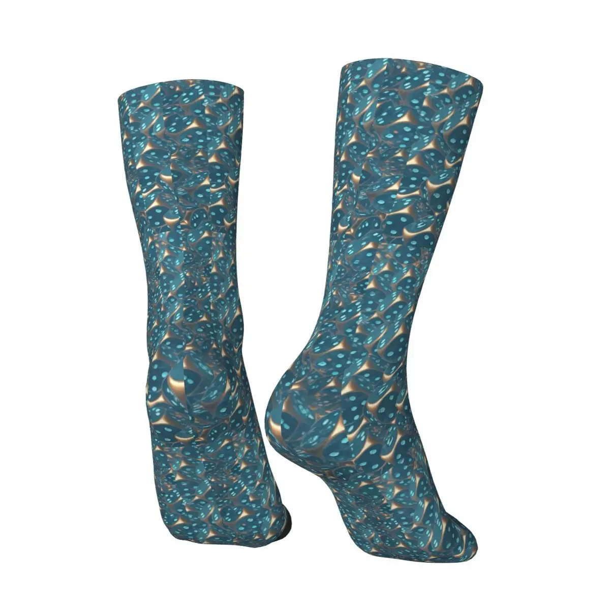 All Seasons Colour Fun Dice Pattern Socks Harajuku Crew Socks Casual Stockings for Men Women Valentine's Day Gifts
