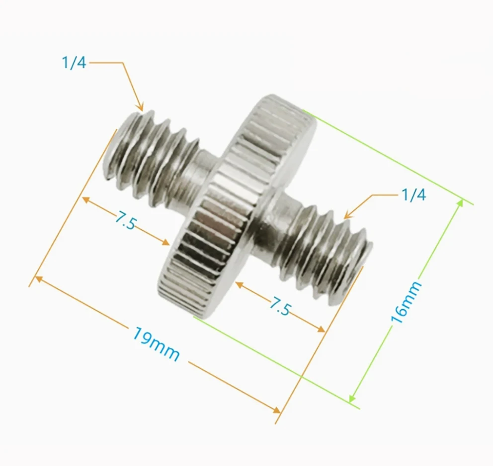 10x 1/4"-20 Threaded double male screw Adapter fr tripod camera follow focus 5D2, 1/4 to 1/4 screw adapters