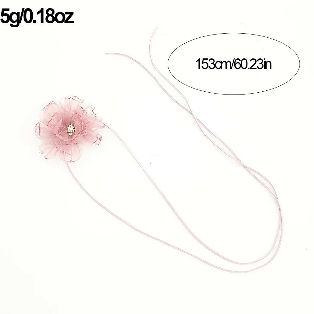 Wax Line Rope Flower Necklace new Elegant Y2K Hand-tied Necklaces Large Flower Choker