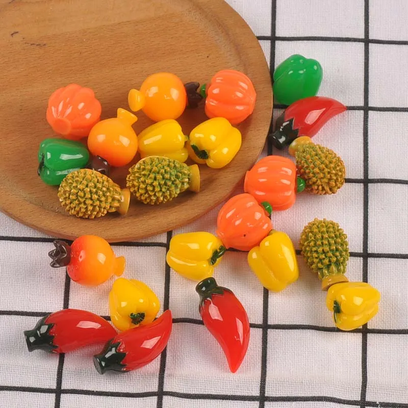 8pcs 1.6x3.6cm Mini Artificial Fruits/Vegetables Desktop Photo Props For DIY Handmade Home Decor Party Supplies Toy Kids C3713