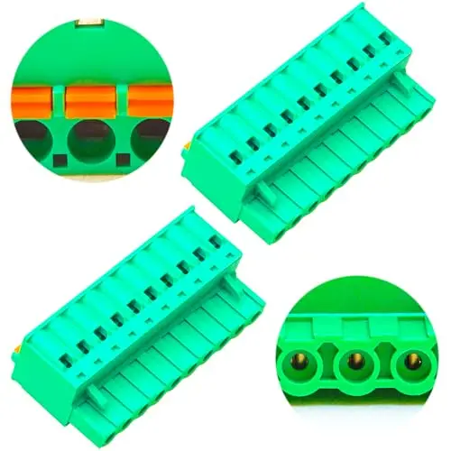 

5.0mm Phoenix Connector with Orange Spring 10 Pin, Green PCB Spring Terminal Block Spring Connection (1Pcs 5.0M-SP-10P)