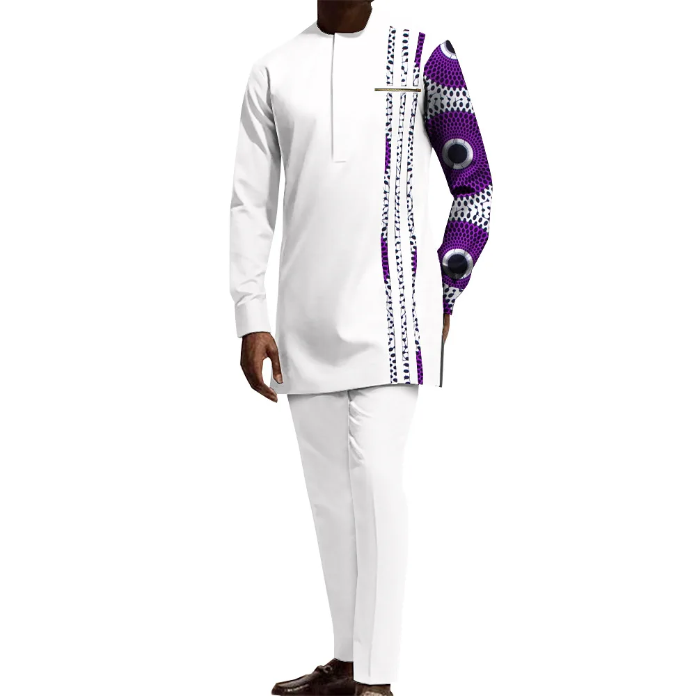 

Good Luxury Ethnic Dashiki Kaftan African Traditional Men's Clothing Elegant Full Suits Male Pant Sets To Dress Native Outfit