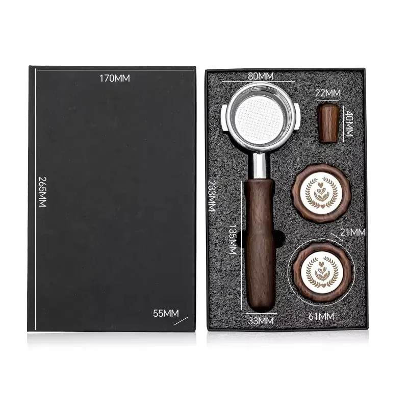 Espresso Stainless Steel Coffee Machine Handle Solid Wood Modification Accessories 2 Big Knobs Brewing Lever Stocked Modern
