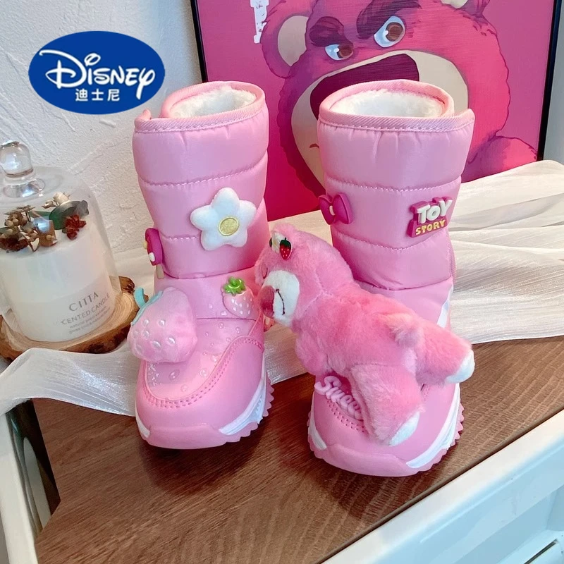 

Disney Girls' 2025 Winter Snow Boots | Waterproof Leather Slip-Resistant with Fleece Lining | Warm Long Boots