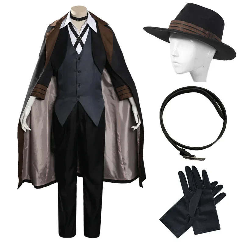 

Chuya Nakahara Cosplay Costume Orange Wig Bungou Stray Dogs Port Mafia Member Uniform Anime Suit Halloween Outfit Adults