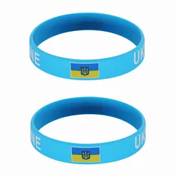 2pcs Ukraine Flag Silicone Bracelets Sports Game Wristbands National Wrist Strap for Men Women Rubber Band Fashion Accessories