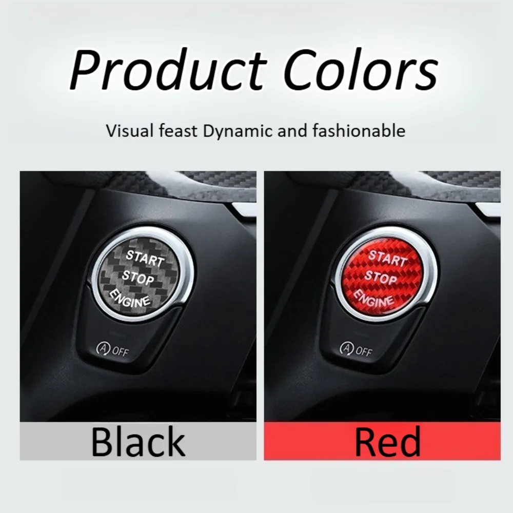For BMW F20 F21 Real Carbon Fiber Push Button Start Ignition Switch Trim Panel Sticker Car Interior Styling Accessories Set Kits view 3