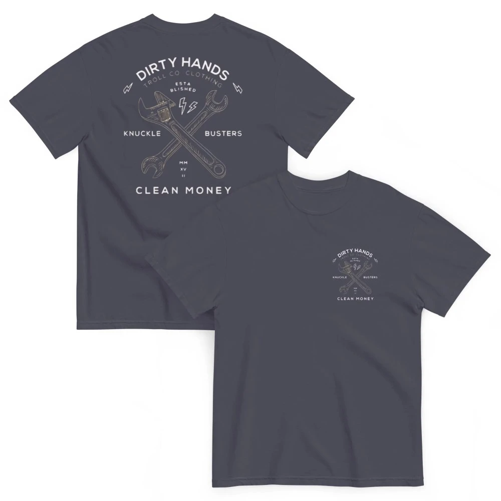 Unisex Dirty Hands Clean Money Garment-dyed Heavyweight T-shirt Men's T-shirts for Summer Unisex All-Season