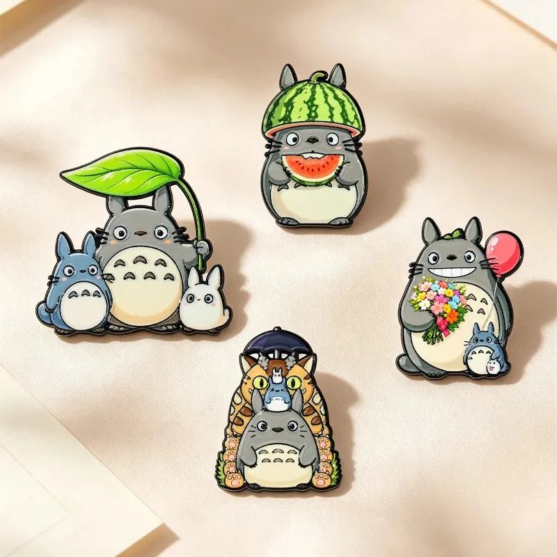 4pcs Cute Cartoon Badge Grey Genie Enamel Pin Lovely Brooches For Lapel Pins Badge on Backpack Clothing Accessories Jewelry Gift