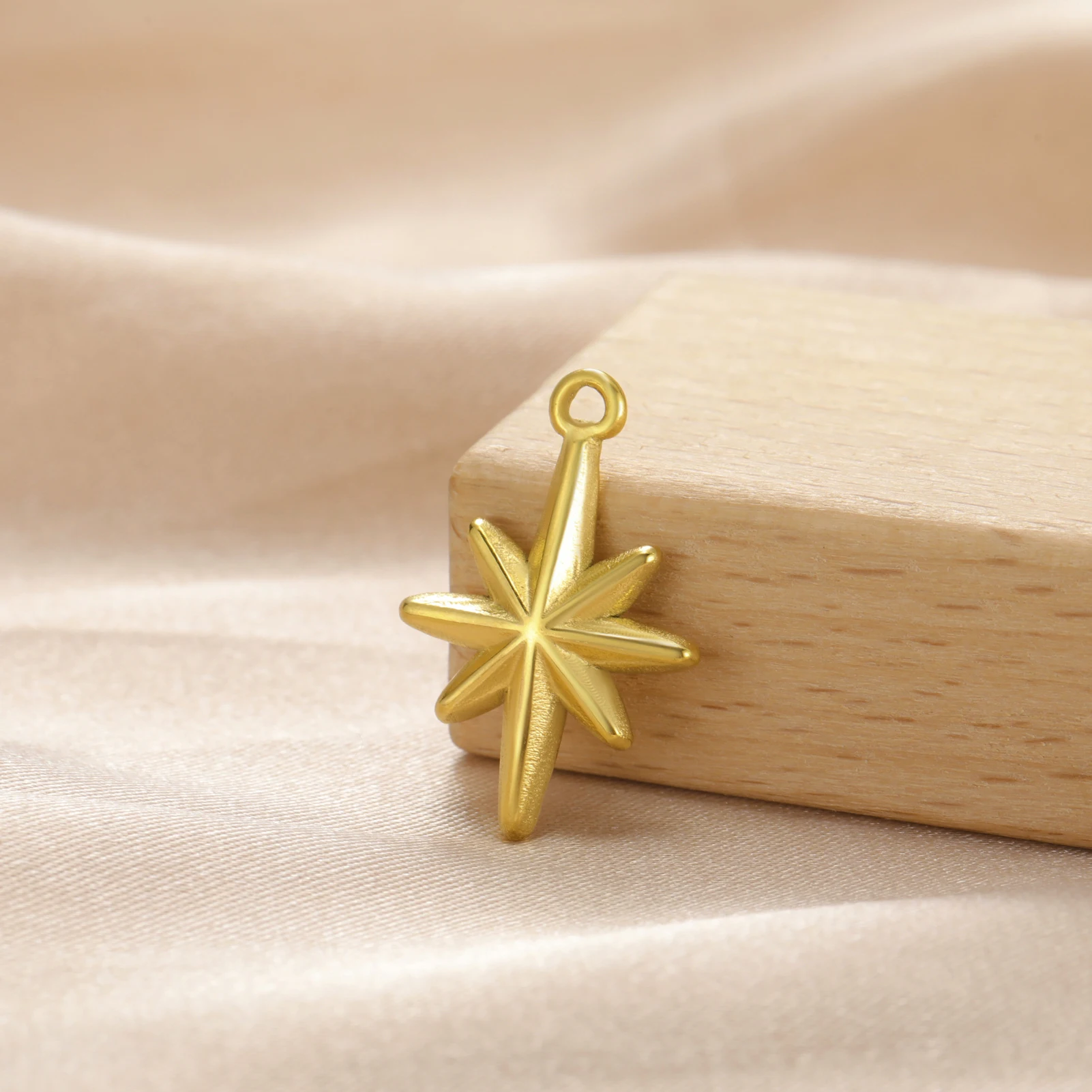 EUEAVAN 5pcs North Star Stainless Steel Pendant Charms Necklace Earrings Bracelet Jewelry Making Supplies DIY Crafts Wholesale
