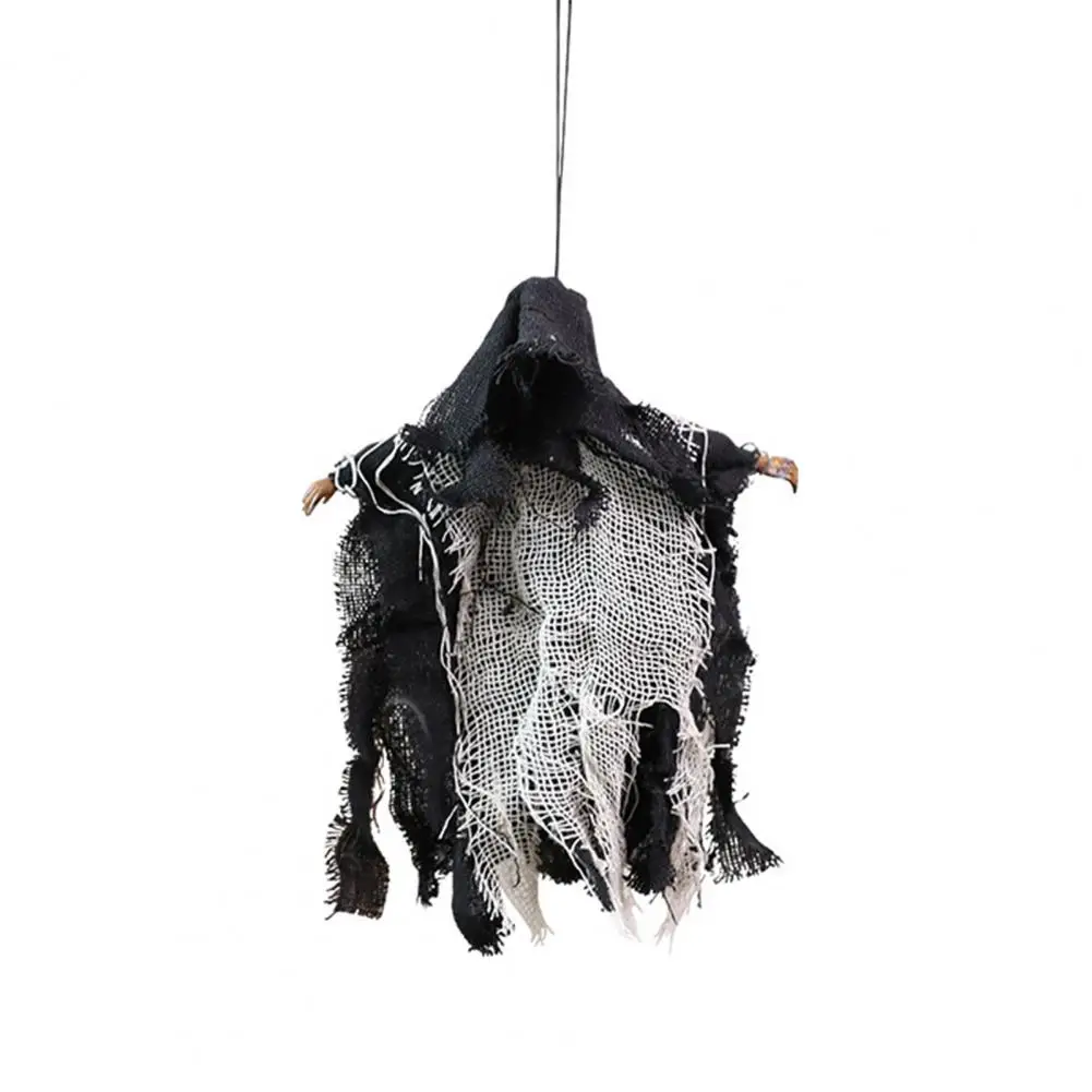 عباءة الشعر ديكور طائر معلق شبح الهالوين الديكور مخيف هالوين معلقة شبح الدعامة مع عيون Led متوهجة للمسكون