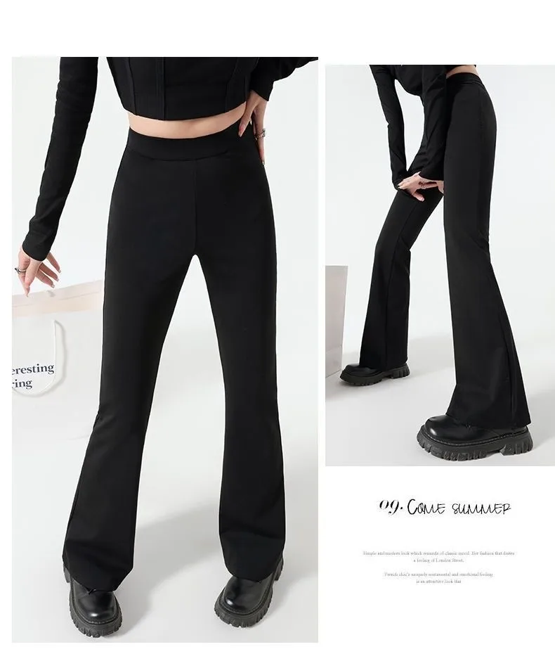 سراويل Bootcut مريحة للنساء فضية معدنية لامعة لامعة لامعة متألقة متألقة لامعة وميض لامع