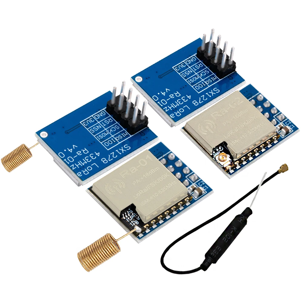 Moduł bezprzewodowy LoRa SX1278 RA-01 RA-02, wykorzystujący technologię rozszerzonego spektrum, 433 MHz, z interfejsem szeregowym SPI i anteną, przeznaczony do Arduino. — zdjęcie produktu 7
