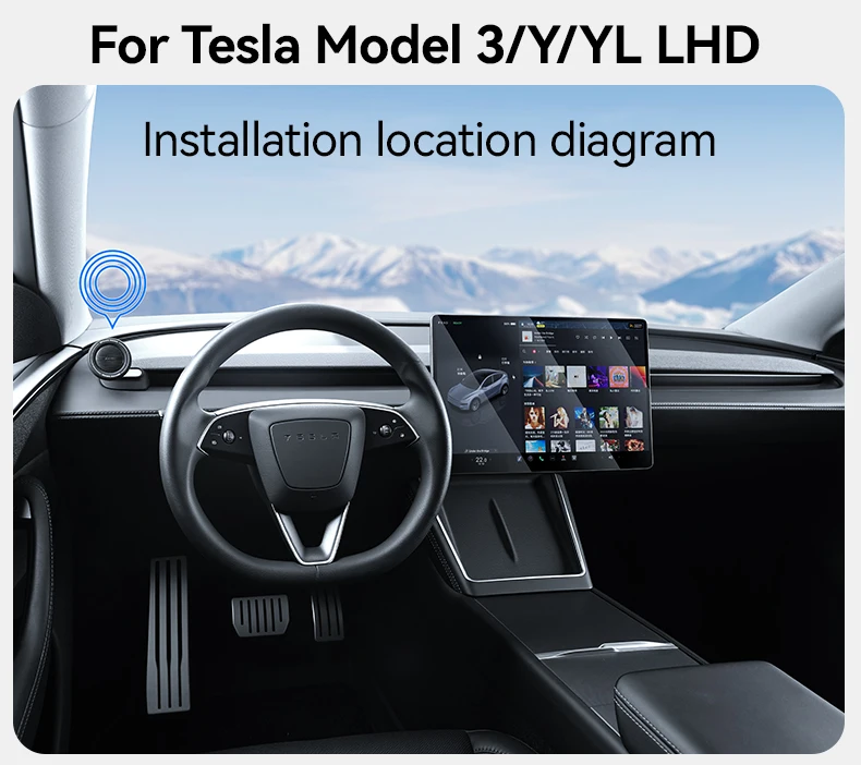 YZ Für Tesla Handyhalterung Modell Y YL Juniper 3 Highland 2025-2026 LHD RHD Magnetische Halterung Ständer 360 ° für Air Vent-Montage Magsafe – Detail 29