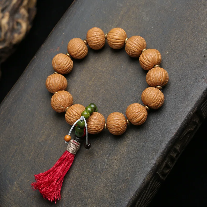 Natural Monkey Head Walnut Art Handstring, Single Circle Carving, Root payment, Gawu Box Pendant Dispenser
