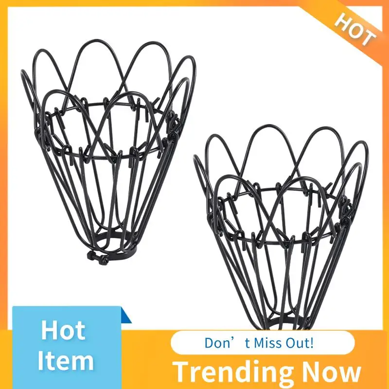 

CMHI-Adjustable Wire Cage Lampshade, 2 Pack Metal Bird Cage Bulb Guard Island Pendant Lighting Fixture Drop Lamp Holder