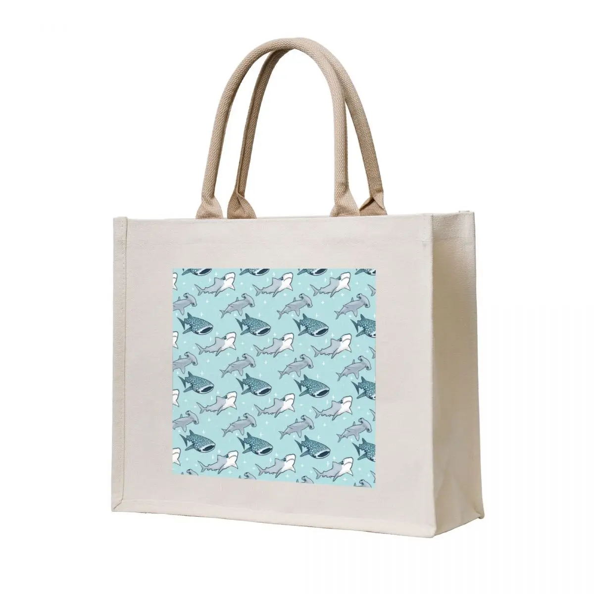 

Shark Pattern Tote Bag Women's bags Fabric bag Big bag canvas shopping