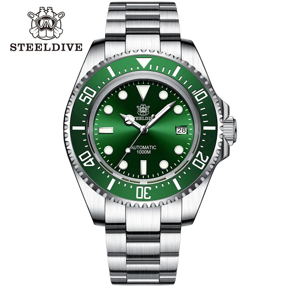 SD1964 Steeldive Brand 2023 Rot-Schwarz 45,4 mm Herren-Saphirglas, leuchtende 1000 m wasserdichte NH35-Taucheruhr mit Keramiklünette 5