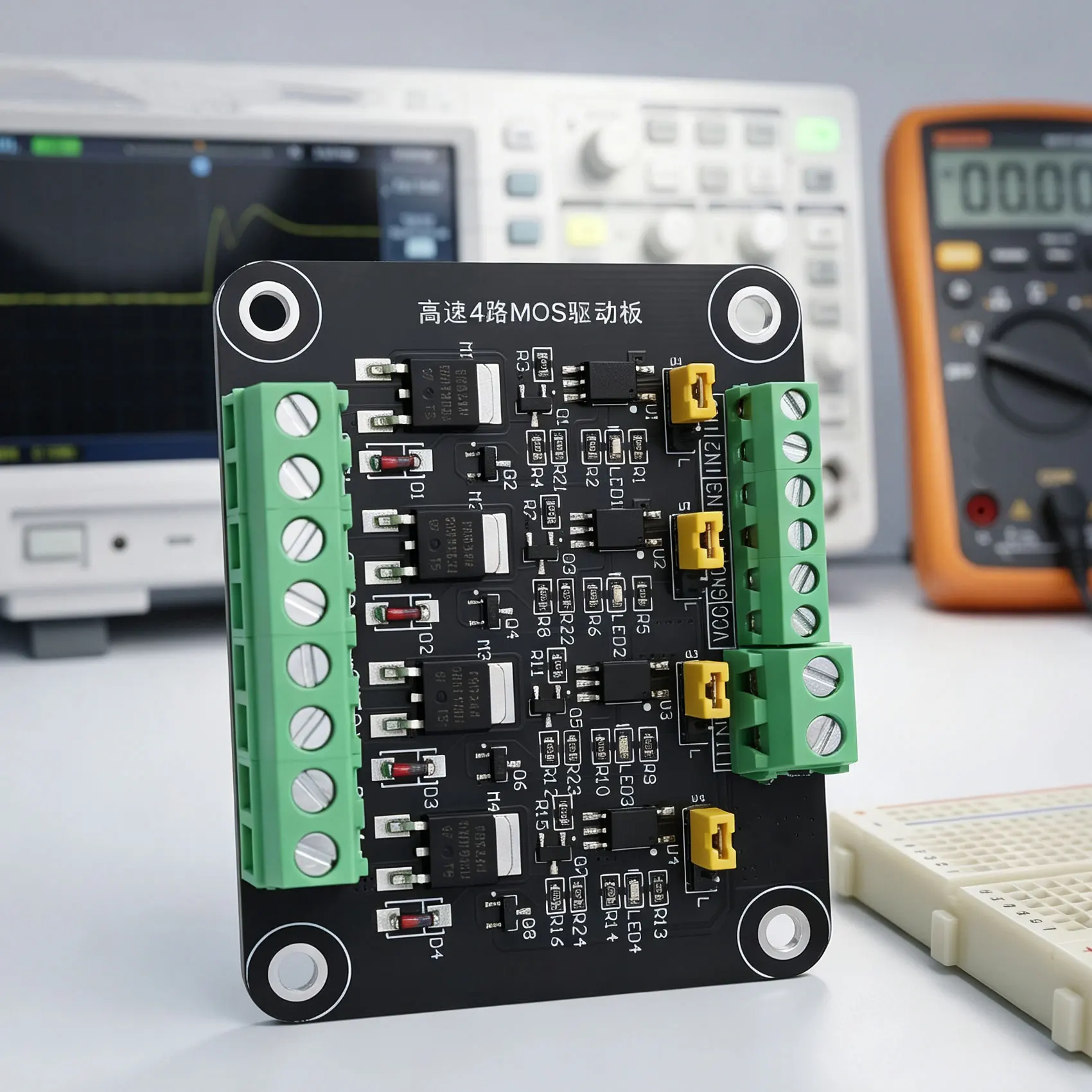 4-Channel N-Channel MOSFET Module Optocoupler Control Board 5V-A09I