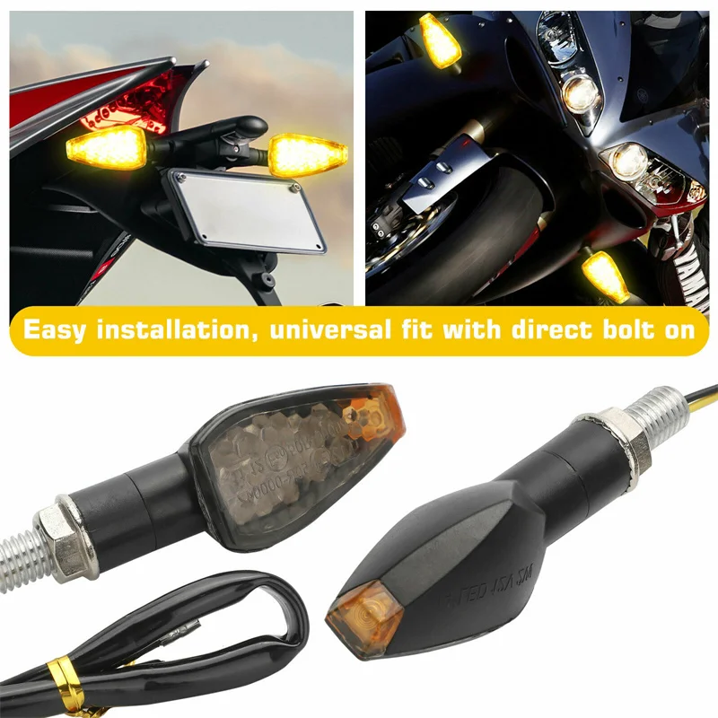 4Pcs Motorcycle Turn Signal LED Indicator Blinker Lights Front Rear Universal For Honda Yamaha Suzuki Kawasaki DUCATI APRILI