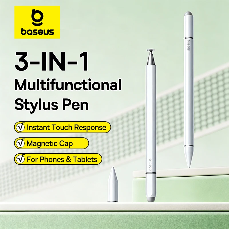 Baseus 3-in-1 Stylus Pen Universal Tips for iOS Android Capacitive Touch Screen for Apple Pencil iPad iPhone Samsung Tablet Pen