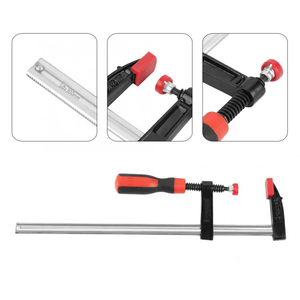 4 Stück F-Klemme, robuste F-Klemmen, Holzbearbeitungs-Bar-Clips, Schnellschieber, DIY-Handwerkzeug-Set, 50 x 300 mm