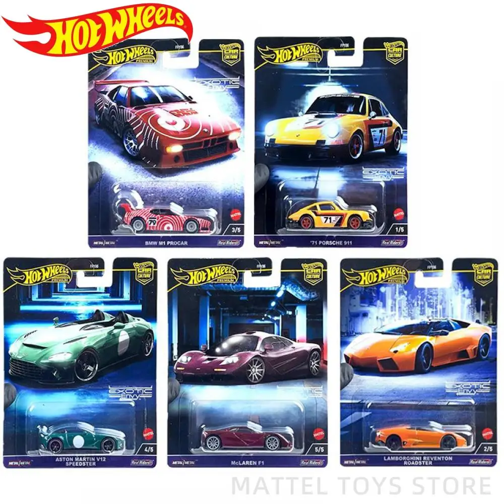 Hot Wheels Cars Exotic Envy Porsche 911 Mclaren F1 Aston Martin V12 Spedster Bwm M1 Procar Lamborghini Cars Toys Boys Gift New