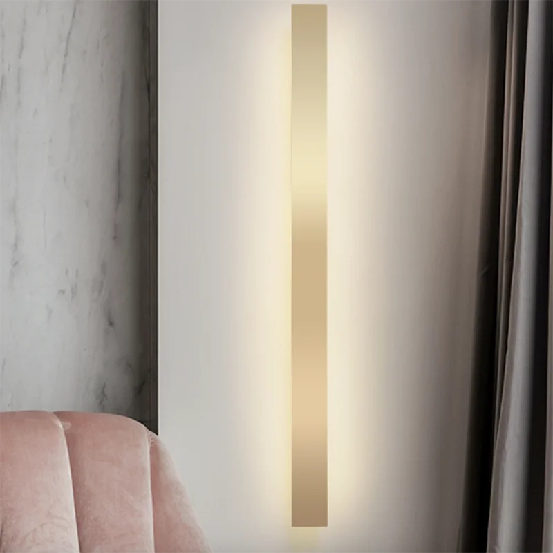 

Minimalist LED Wall Lamp Indoor Light luxury Led Light Bedroom Bedside Long Strip Wall Sconces Living Room Home Light Fixture