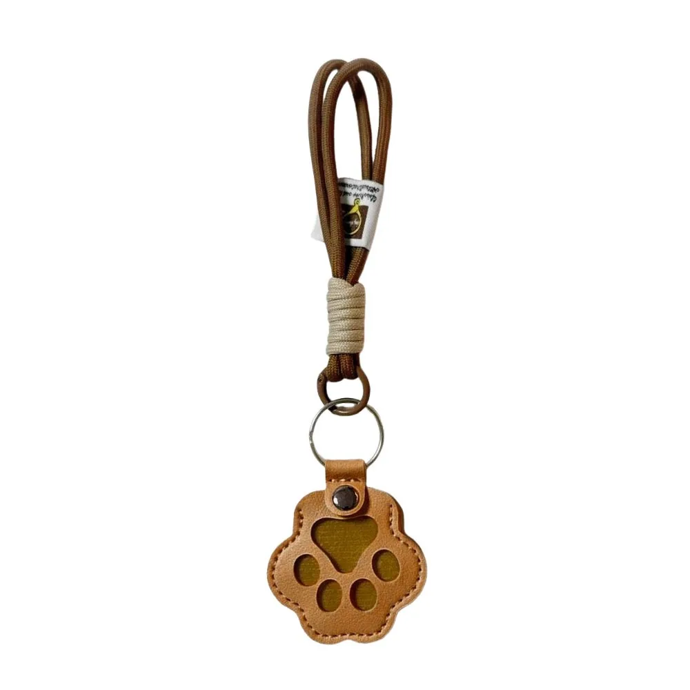 Fashion Leather Pet Hair Keychain Refillable Charm Decoration Cat Fur Storage Pendant Paw Shape Keepsake Locket Bag Accessory