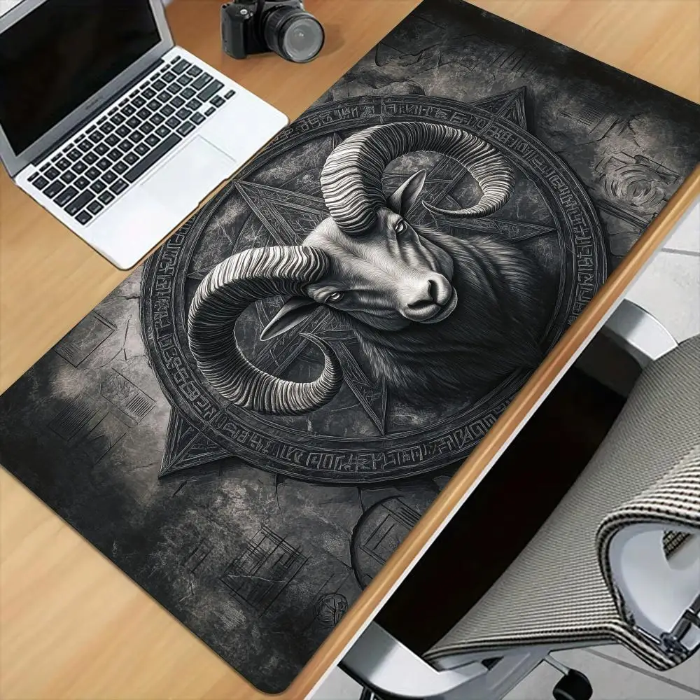 Ancient Goat Rune Array Mouse Pad Desk Mat with Stitched Edge XXL Mousepads Rubber Anti-slip Gamer Keyboard Rug Gaming Mats