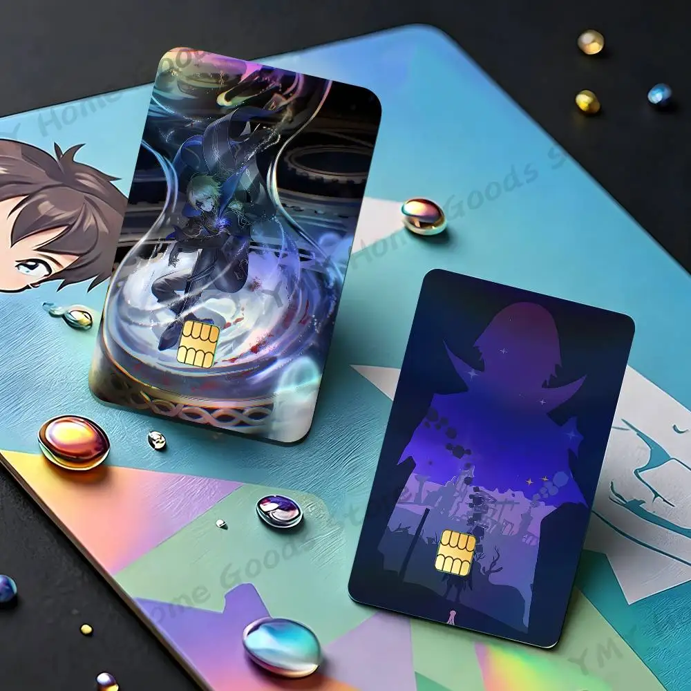 Anime Game D-Dainsleif Holographic Laser Shinny Film Skin Cover Sticker for Debit Credit Card Bank Card