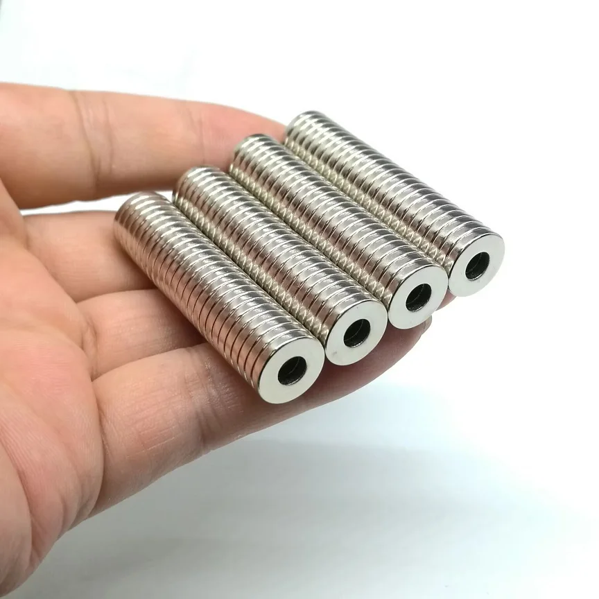 10 50 100PCS/LOT N38 Ring NdFeB Magnet 12*2 Hole 5 Strong Round Rare Earth Permanent Neodymium Magnets 12x2-5