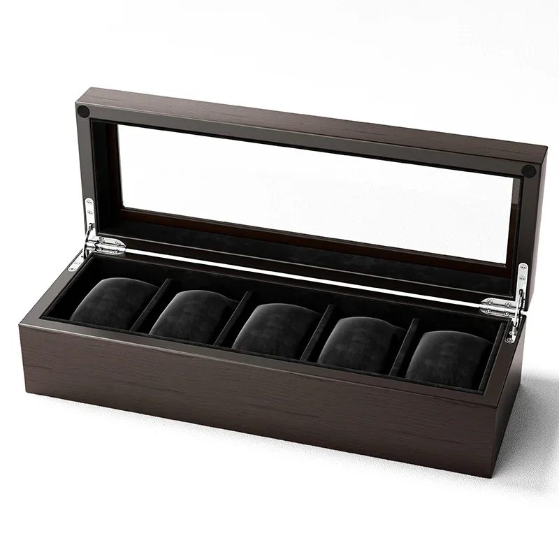 Watch storage box, wooden watch box, transparent sunroof, watch display box, dust-proof protection