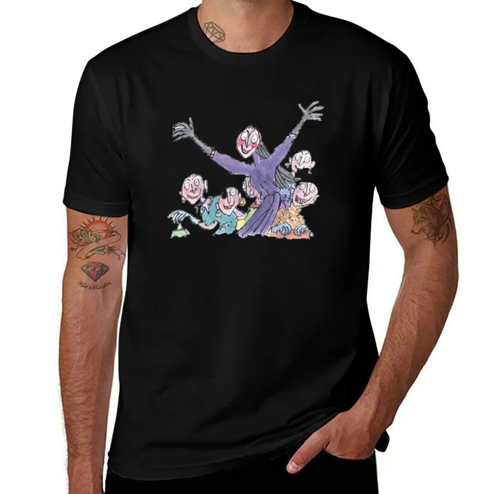 The Witches 3 - Roald Dahl _amp_ Quentin Blake T-Shirt Big and Tall Crew Neck Tee T-Shirt