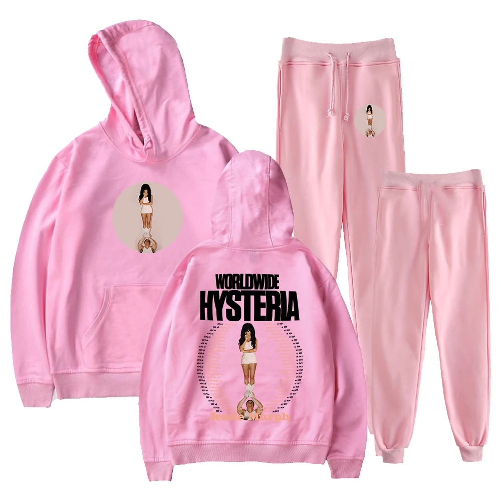 GF جيسي مورف جولة هستيريا في جميع أنحاء العالم 2025 هوديس بنطال رياضي قطعتين مجموعة بلوزات + Sweatpants الرجال النساء الزي مجموعات #6