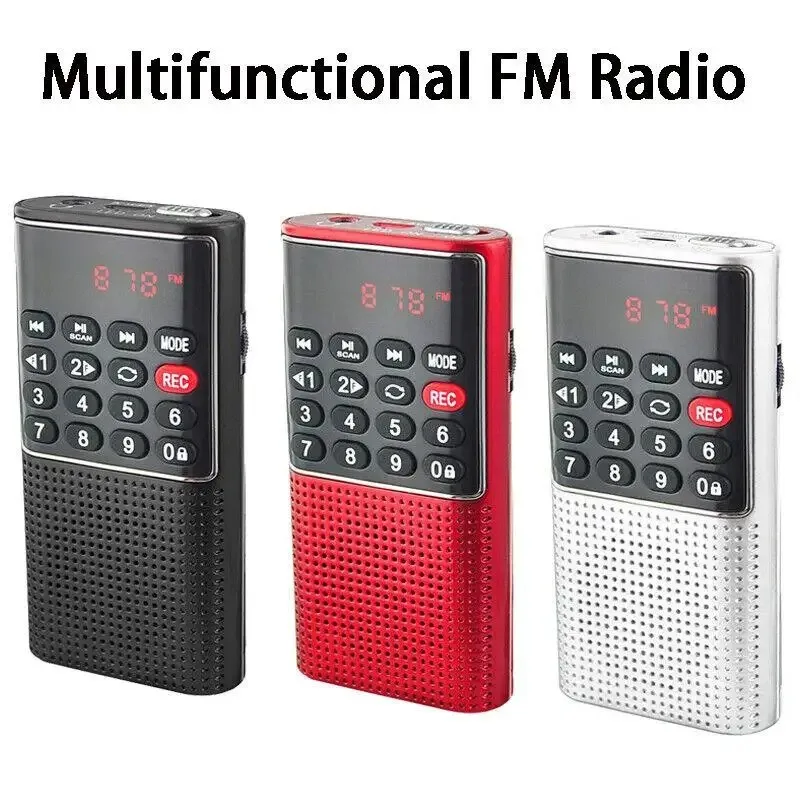 Mini Portable FM Radio Mp3 Music Player Recording Supports Hands-free Headset Playback TF/USB Card