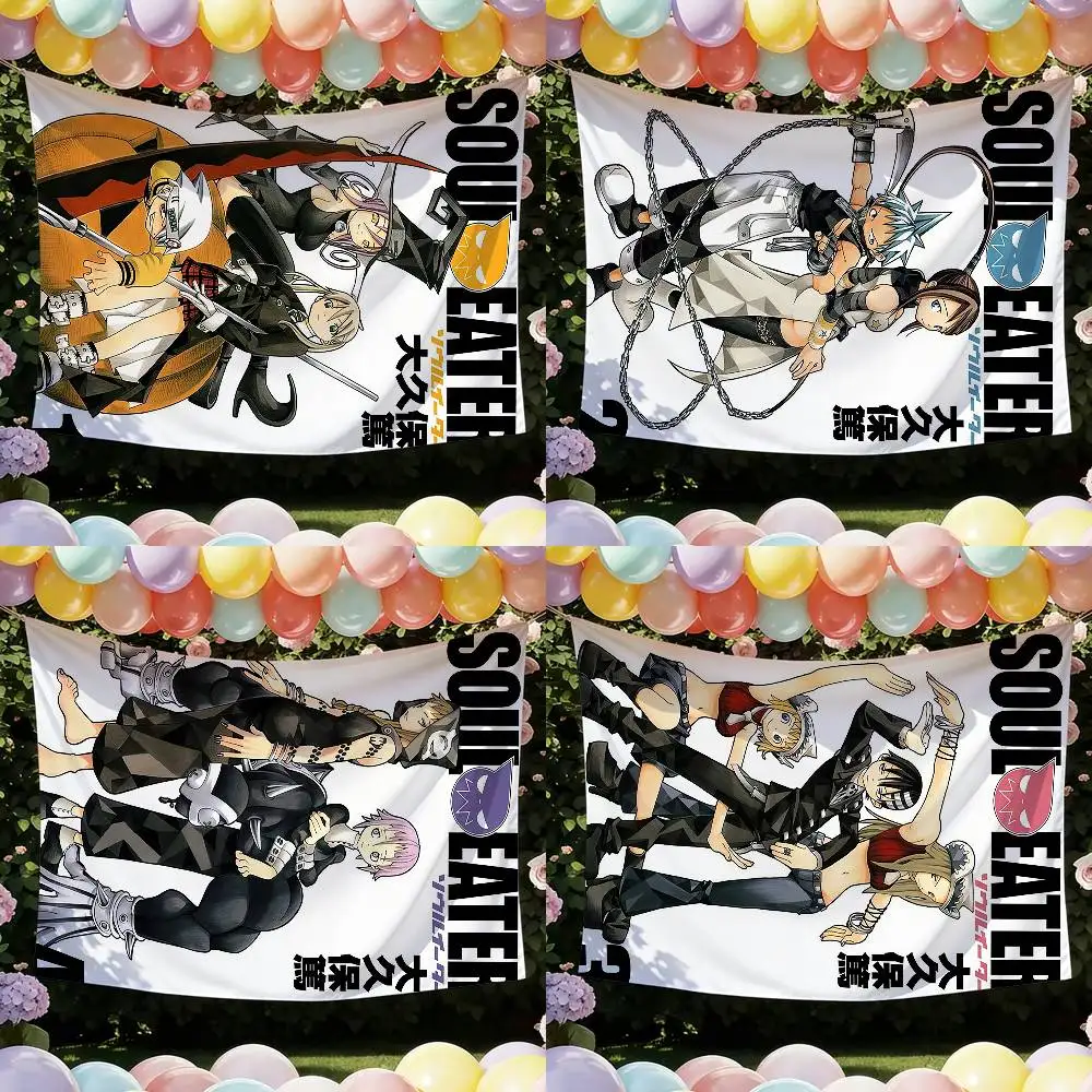 Anime S-Soul E-Eater Flags Wall Hanging Tapestry Outdoor Garage Room Decorative flag Background Blanket