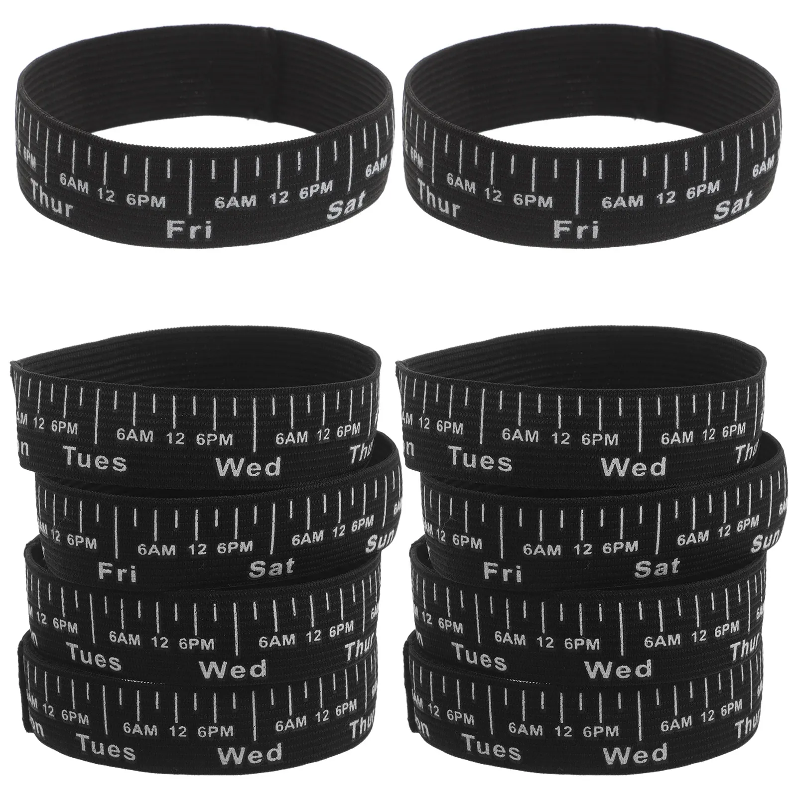10 Pcs Elastic Belt Sourdough Bread Fermentation Bottle Jar Feeding Band Starter Baking Black Supplies Date for Tracker - view 3