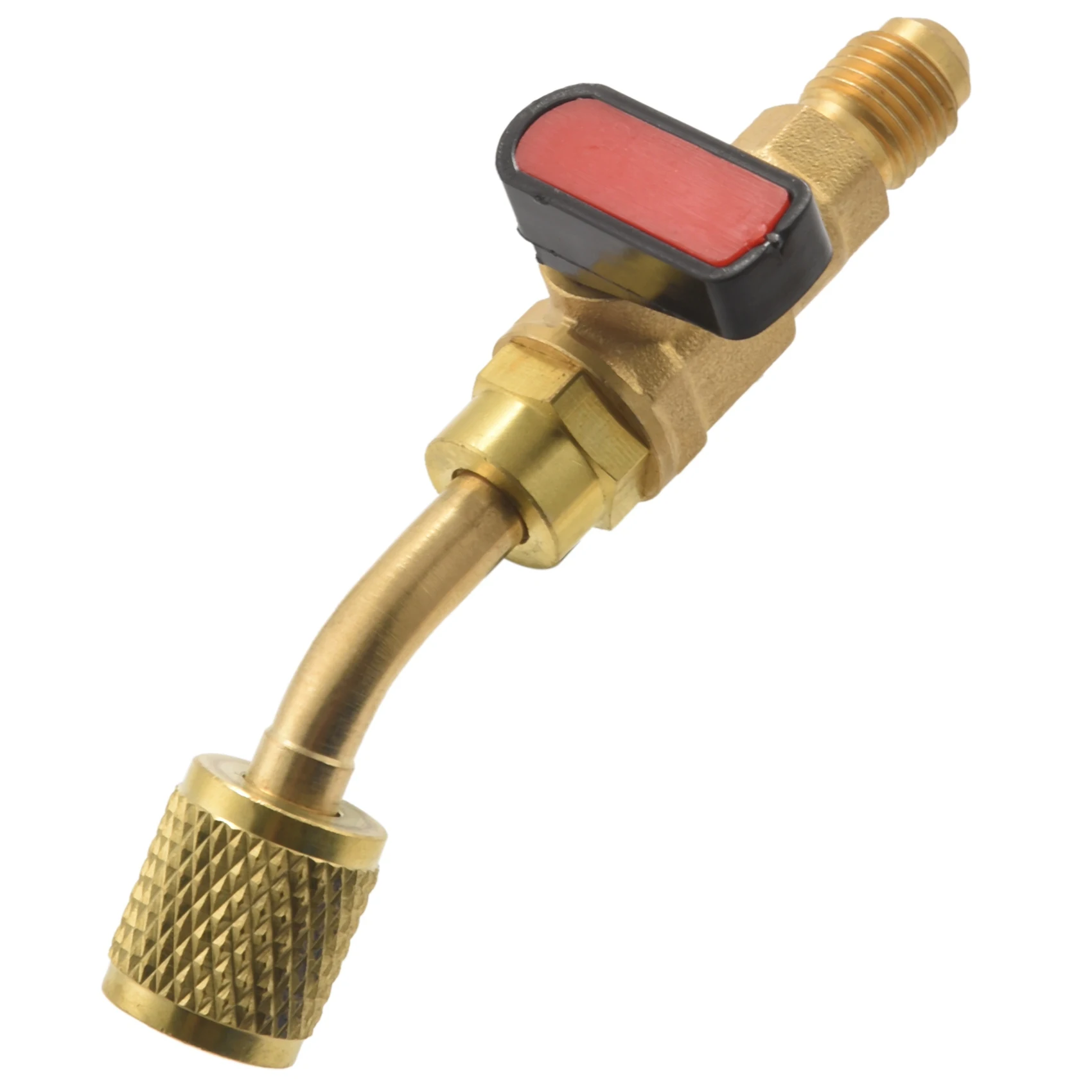 A36T-Angled Compact Ball Valve 1/4 Inch SAE, Air Conditioning Refrigerant R410A R134A Shut Valve,3PCS R410A R134A Shut Valves