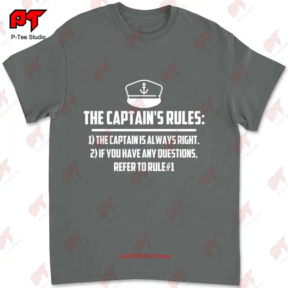 Captain Rules Boat Skipper Sail Yacht New S Funny Cotton Truck Driver T-shirt Tee XO73