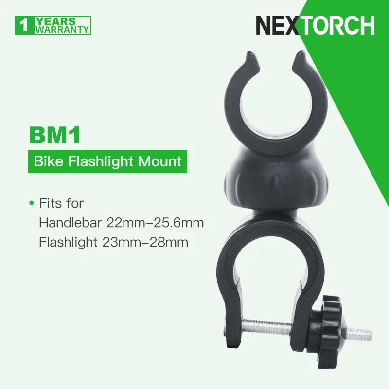 

Nextorch BM1 Bike Flashlight-Mount, 360º Rotatable, Fits for Handlebar 22-25.6mm & Flashlight 23-28mm